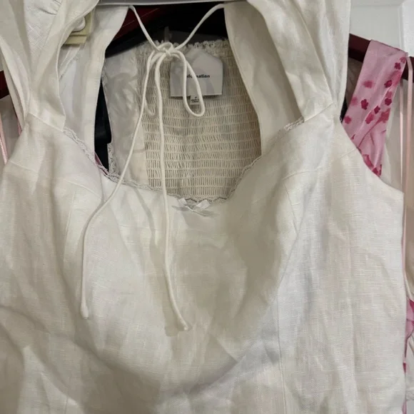 Reformation Loula Linen Mini Dress in White - Picture 7 of 10